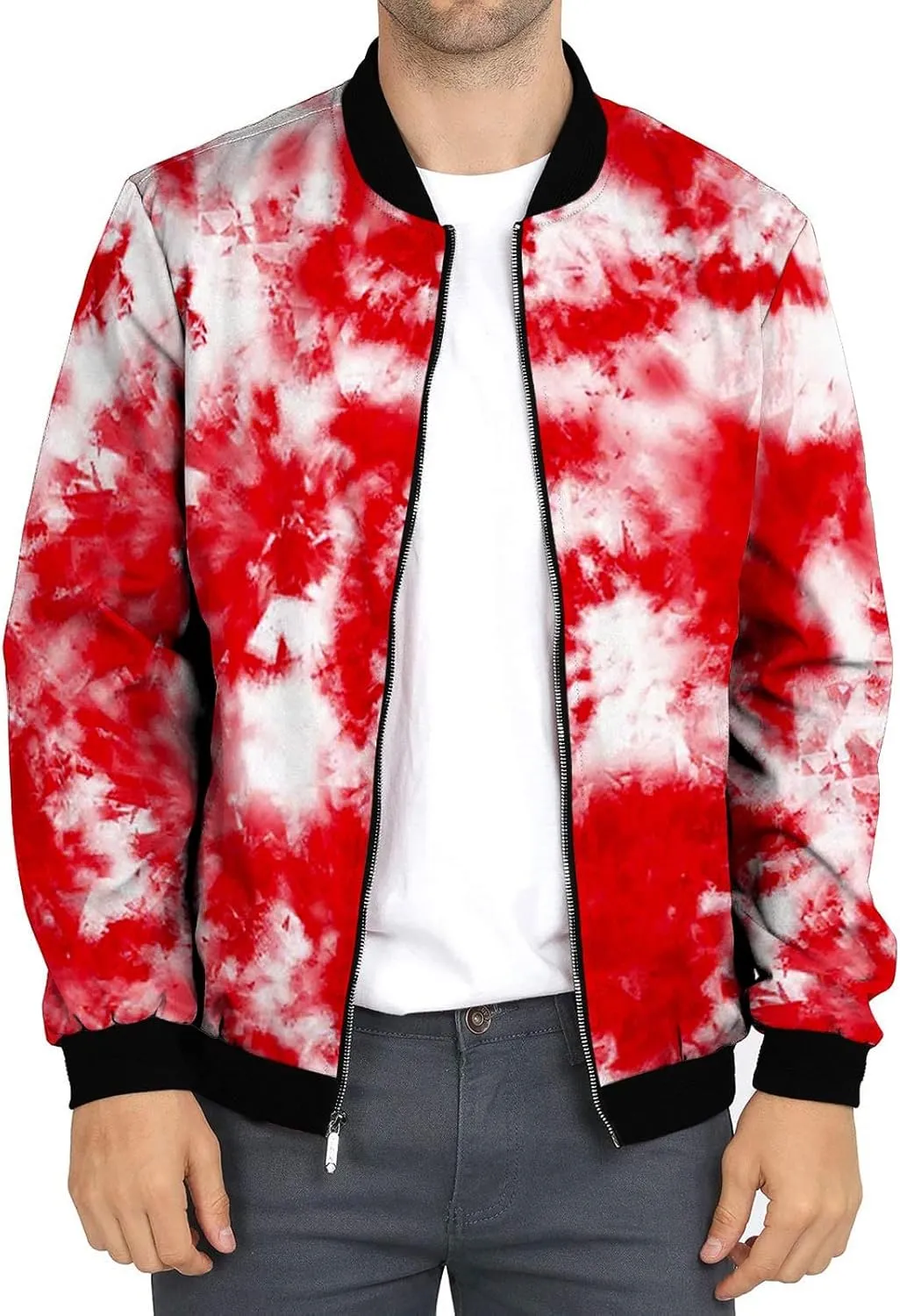 Flight Jackets For Men Zip Up Windbreaker Jacket Lightweight Casual Thermal Coat Oversized Windproof Jackets