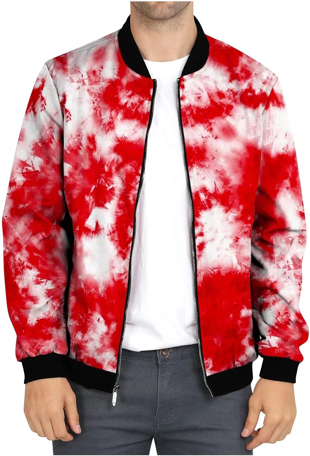 Flight Jackets For Men Zip Up Windbreaker Jacket Lightweight Casual Thermal Coat Oversized Windproof Jackets
