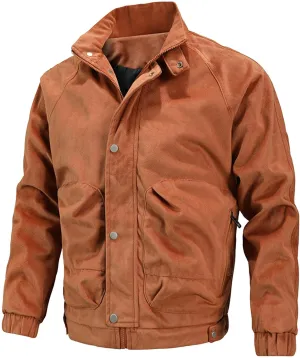 Flight Jackets For Men Zip Up Windbreaker Jacket Lightweight Casual Thermal Coat Oversized Windproof Jackets