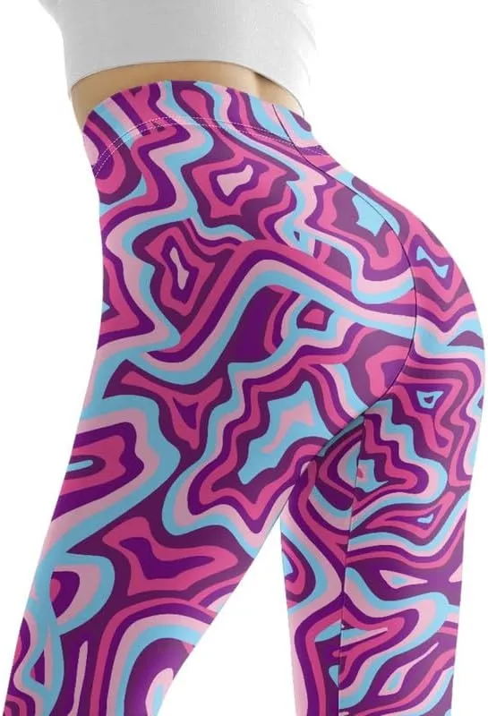 Floral Humming Bird Over Size Women's High-Waist Yoga Legging Dolphin Galaxy Bee Tie-Dye Jogging Cycling Activewear
