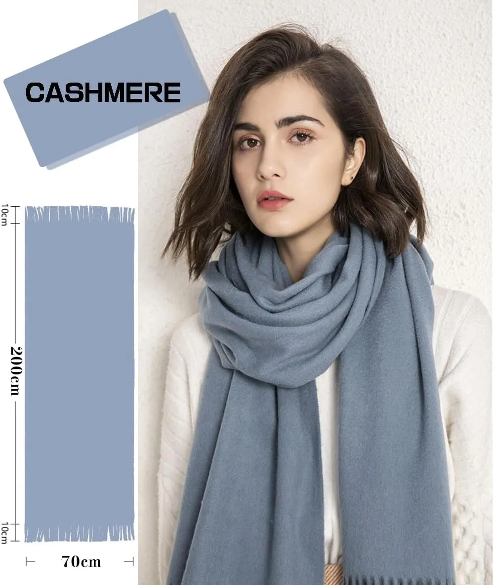 Floralies Cashmere Scarf for Women 80''*27'' Ladies Scarfs Gift Box Pashmina Shawls and Wraps Thick Oversized Scarf Winter