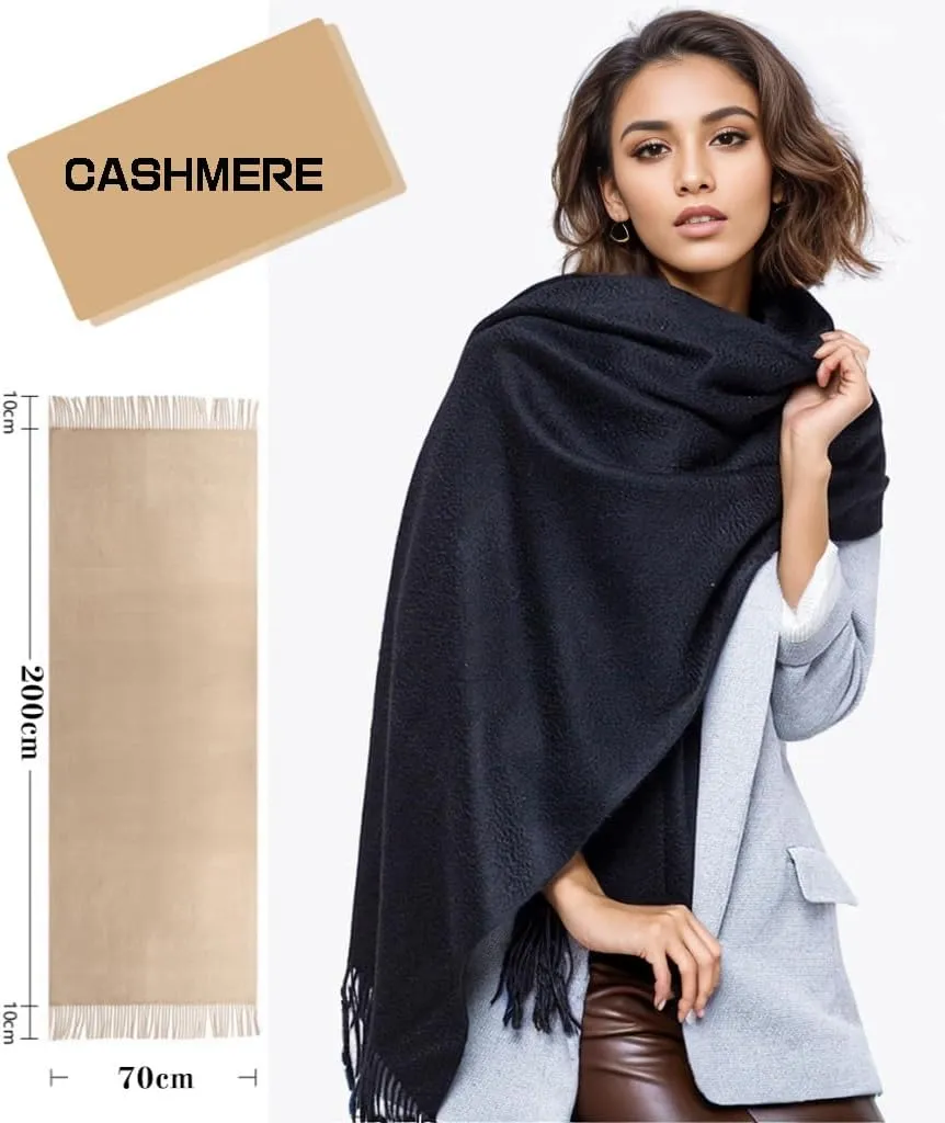 Floralies Cashmere Scarf for Women 80''*27'' Ladies Scarfs Gift Box Pashmina Shawls and Wraps Thick Oversized Scarf Winter