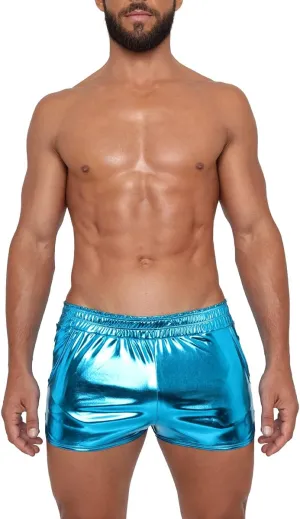 Gary Majdell Sport Men's Liquid Metallic Active Quick Dry Shorts with Pockets for Gym or Club Wear