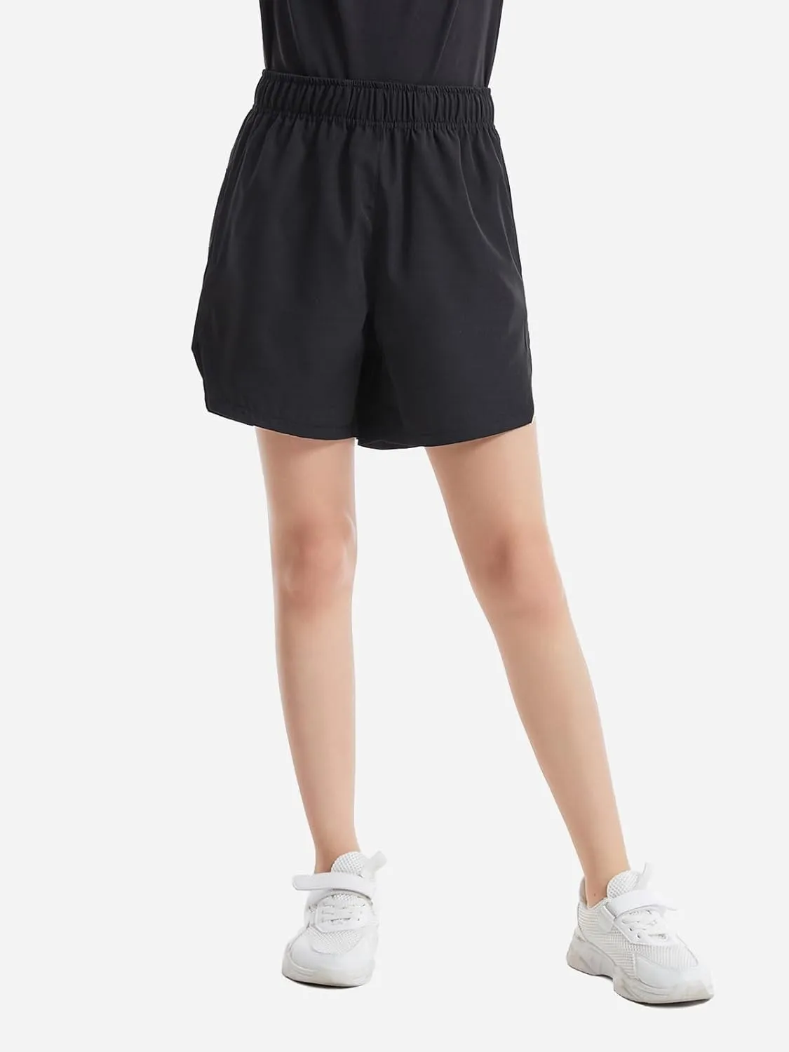 Girls Athletic Shorts with Pockets Running Shorts for Girl,Soccer Short for Kids Teens Basketball Workout