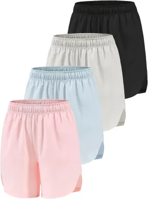 Girls Athletic Shorts with Pockets Running Shorts for Girl,Soccer Short for Kids Teens Basketball Workout