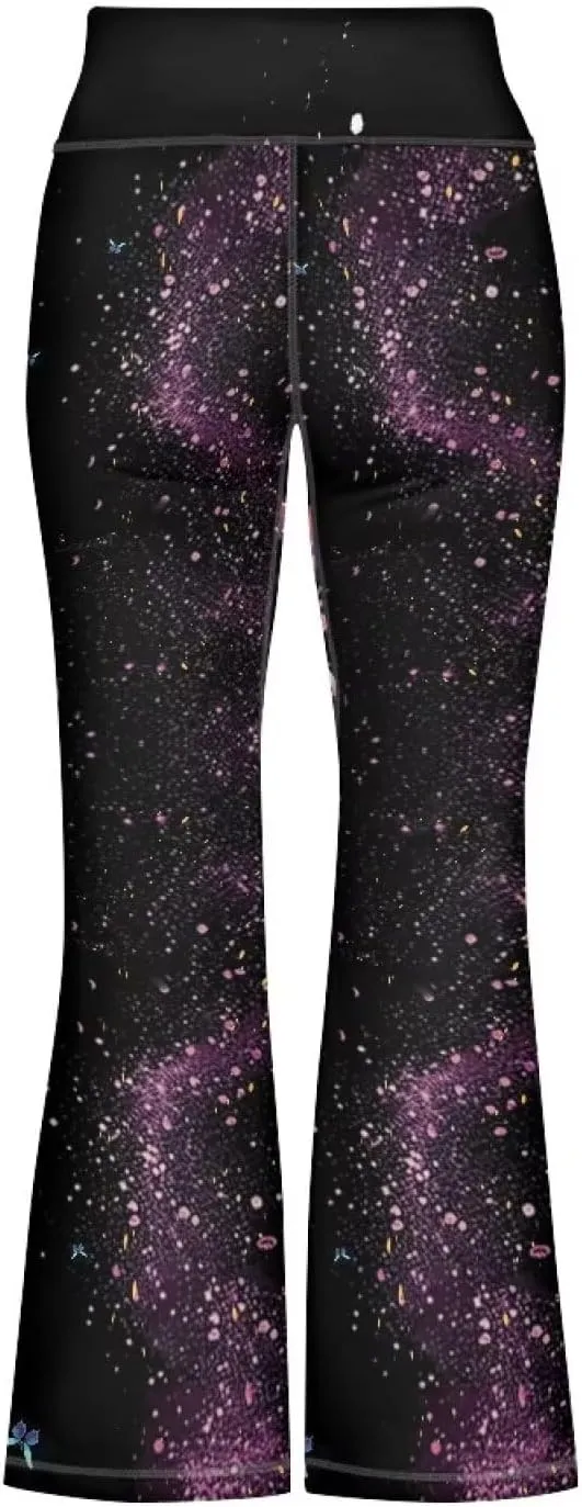 Girls Yoga Pants High-Waisted Wide Leg Flared Leggings for Children 5-14 Years Cute Bell Bottoms