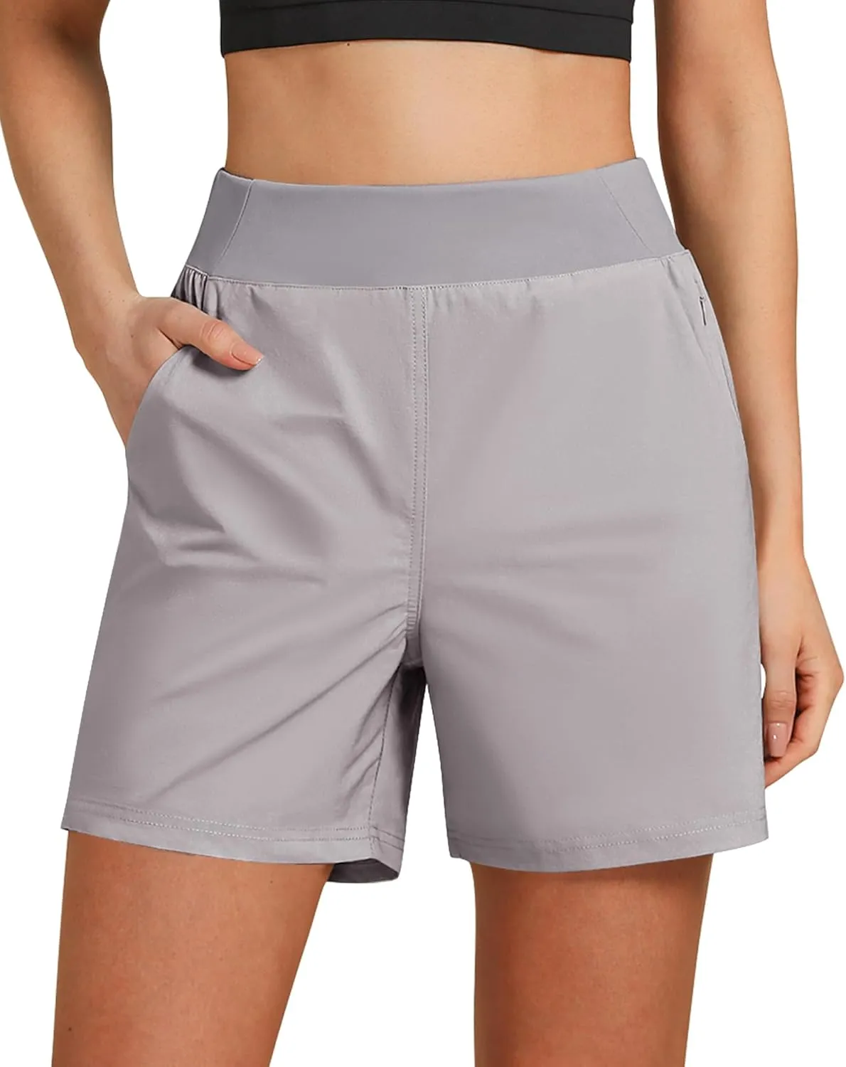 GRAPENT Hiking Shorts for Women High Waisted Pull On Athletic Casual Summer Lightweight Cooling Sport Shorts with Pocket