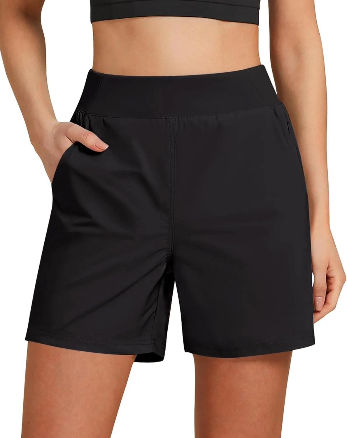 GRAPENT Hiking Shorts for Women High Waisted Pull On Athletic Casual Summer Lightweight Cooling Sport Shorts with Pocket