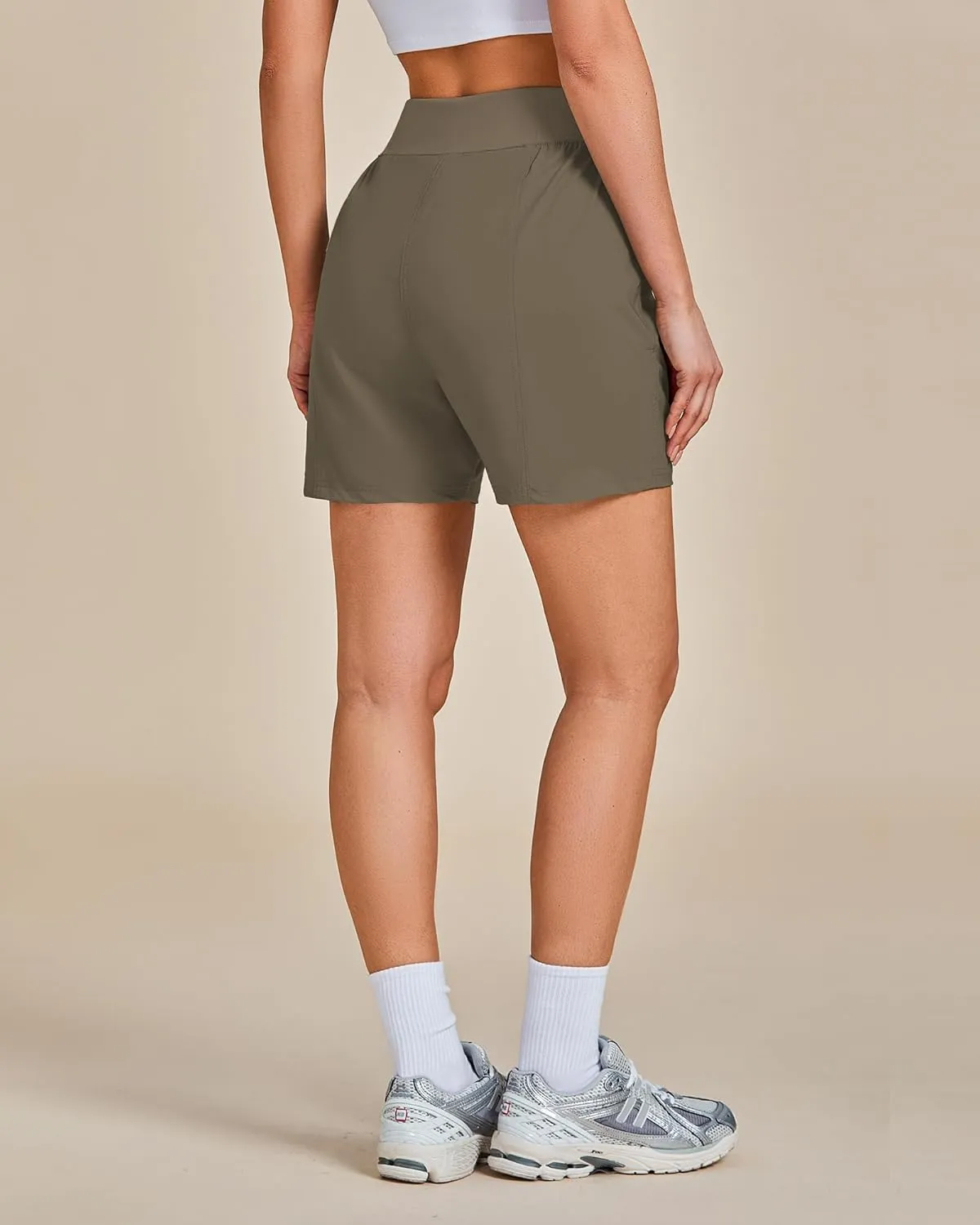 GRAPENT Hiking Shorts for Women High Waisted Pull On Athletic Casual Summer Lightweight Cooling Sport Shorts with Pocket