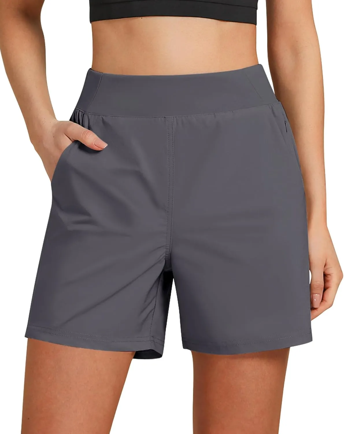 GRAPENT Hiking Shorts for Women High Waisted Pull On Athletic Casual Summer Lightweight Cooling Sport Shorts with Pocket