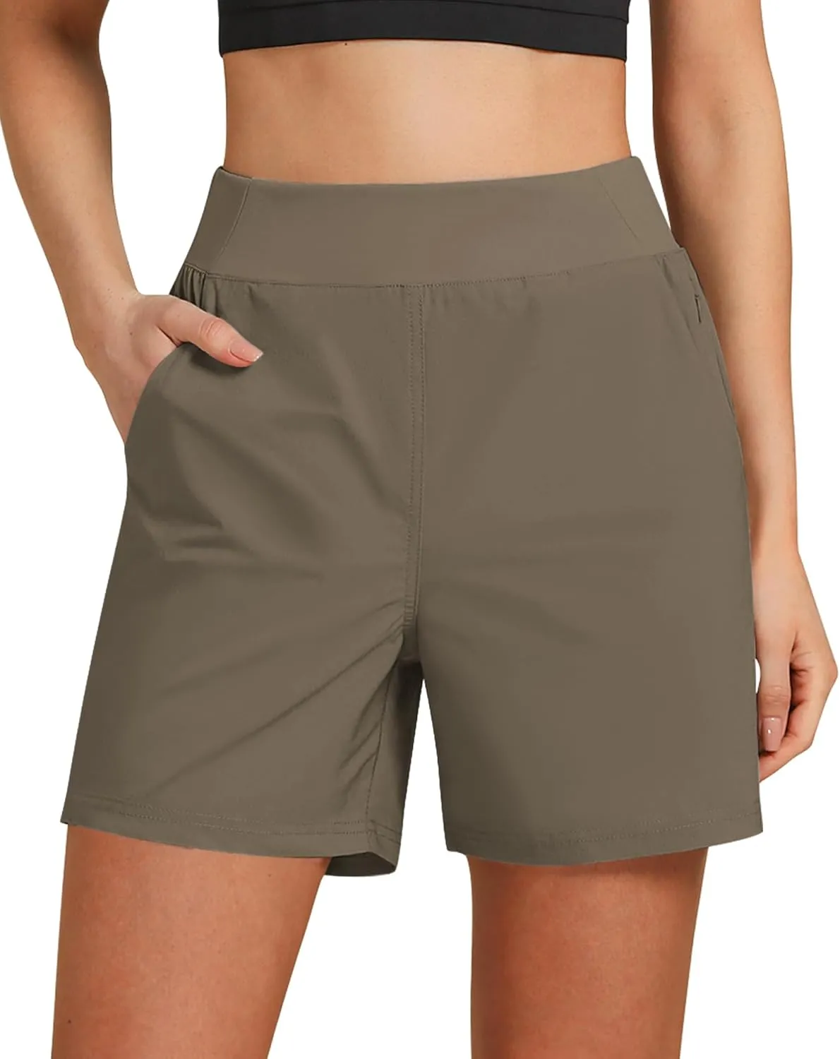 GRAPENT Hiking Shorts for Women High Waisted Pull On Athletic Casual Summer Lightweight Cooling Sport Shorts with Pocket