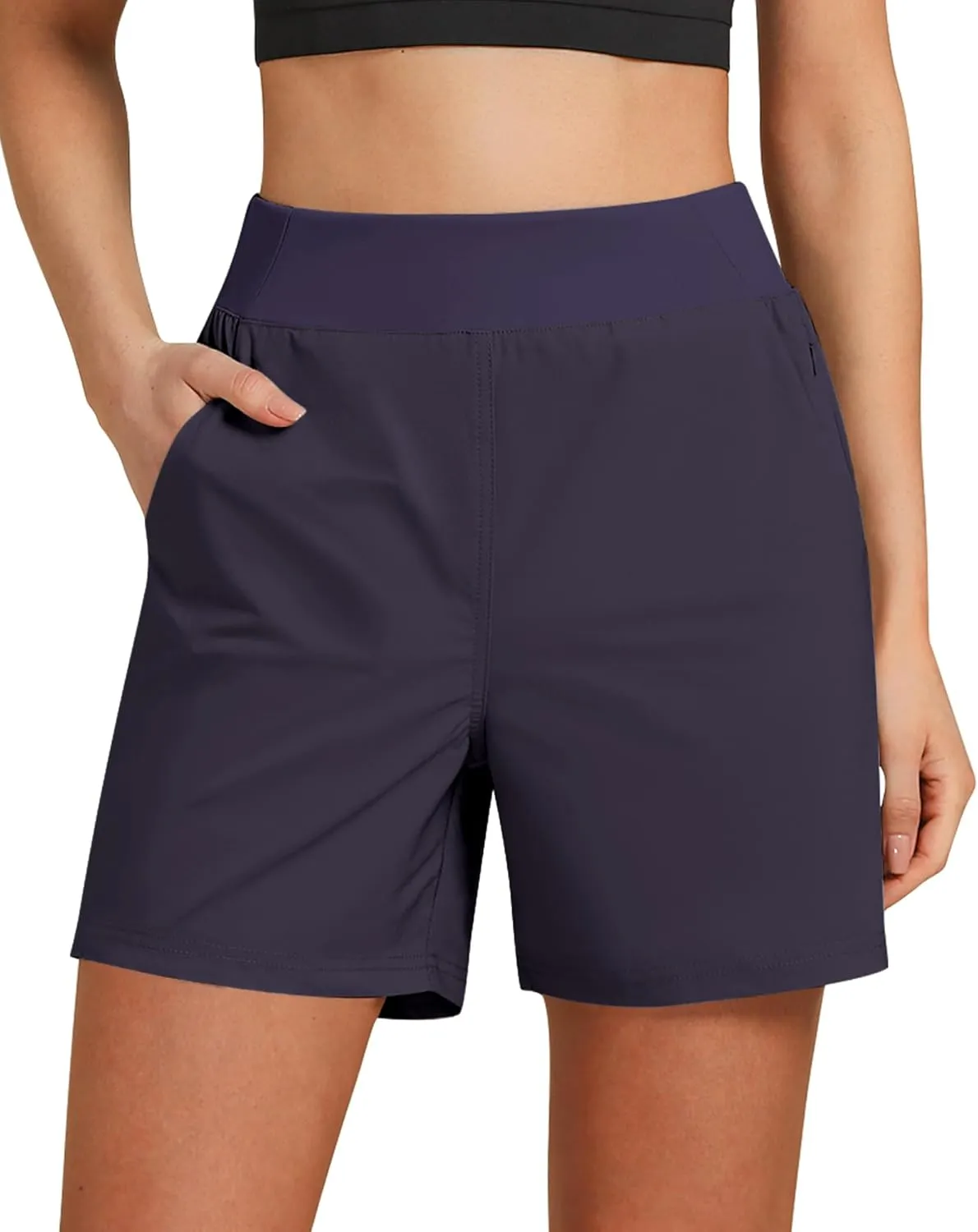 GRAPENT Hiking Shorts for Women High Waisted Pull On Athletic Casual Summer Lightweight Cooling Sport Shorts with Pocket