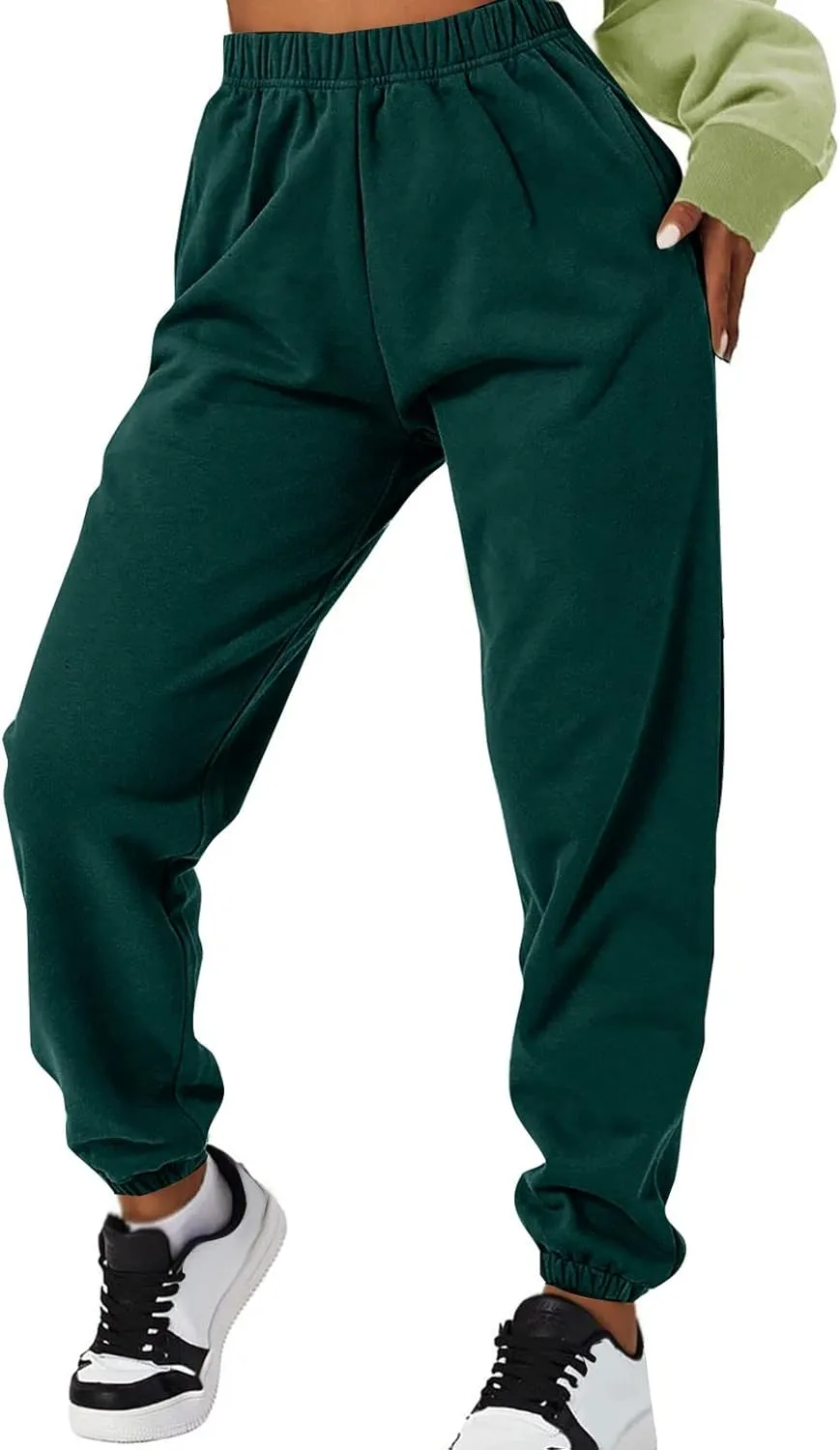 Gumipy Sweat Pants for Womens Plus Size Ultra-Soft Solid Joggers with Pockets Baggy Fleece Lined Lounge Pants Activewear