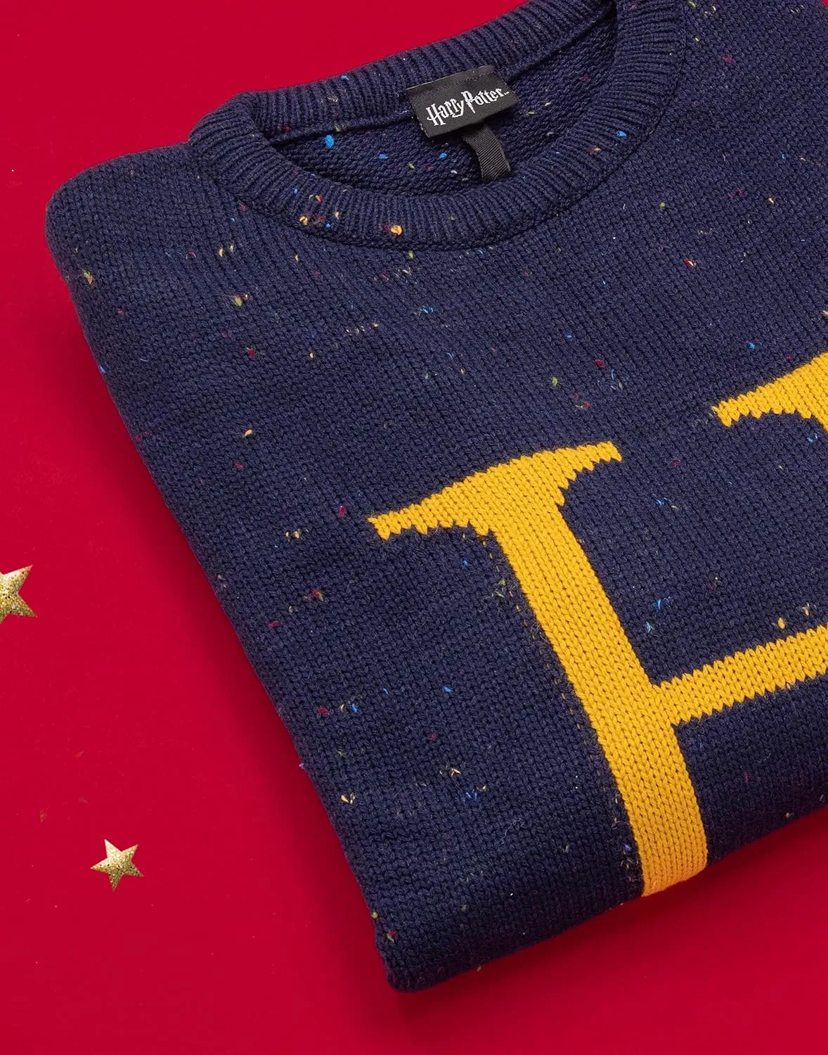 Harry Potter Christmas Jumper Harry Letter H Knitted Unisex Blue Sweater