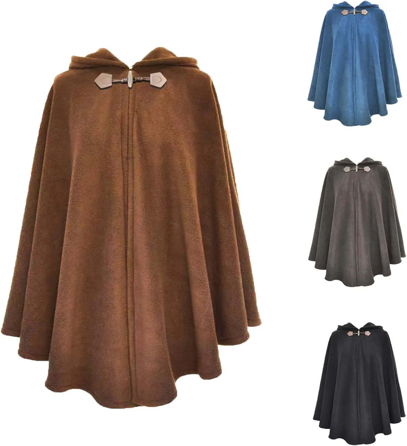 HGps8w Women's Elegant Wool Blend Shawls and Wraps, Stylish Hooded Blanket Poncho Cape Fall Winter Open Front Cardigans