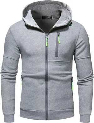 Hoodies for Men Zip up Lightweight Sweatshirt Long Sleeve Sport Outdoor Casual Jacket Fall Winter Top with Pockets