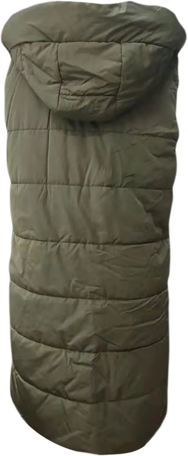 IMISSILLEB Women's Long Puffer Vest Hooded Coats Thick Sleeveless Full-Zip Jacket Fall Winter Coat Outerwear with Pockets