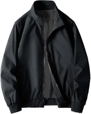 Jacket Men Spring and Autumn Casual Men's Handsome Pilot Zip Fx Standing Jacket Outdoor Fashion Coat for Men Mens