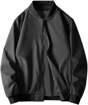 Jacket Men Spring and Autumn Casual Men's Handsome Pilot Zip Fx Standing Jacket Outdoor Fashion Coat for Men Mens