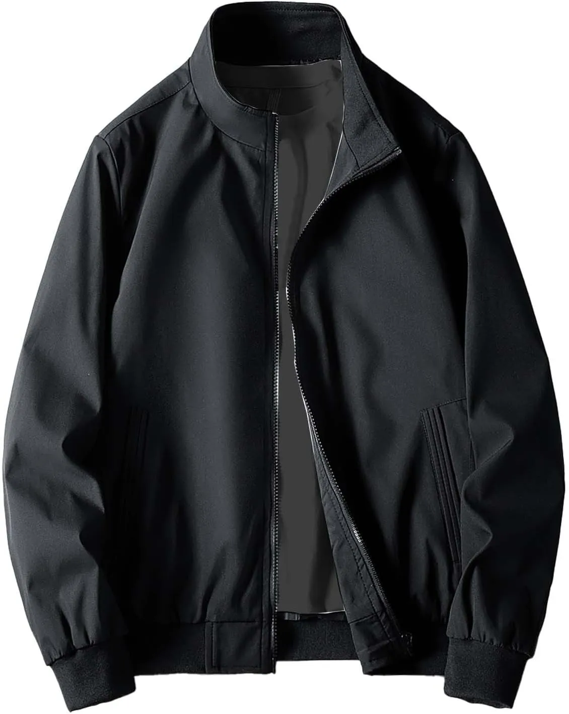 Jacket Men Spring and Autumn Casual Men's Handsome Pilot Zip Fx Standing Jacket Outdoor Fashion Coat for Men Mens