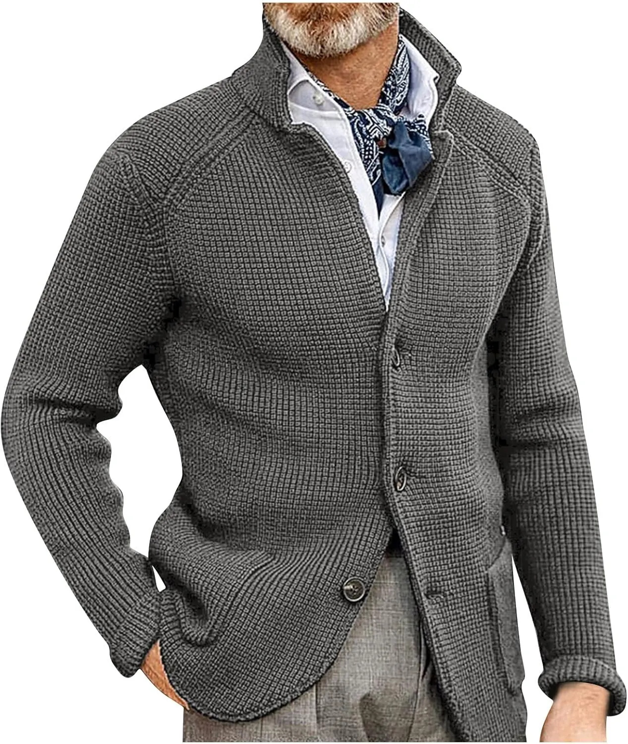 Jackets for Men Autumn and Winter Men's Fashion Cardigan Warm Lapel Hooded Jacket Sweaters Jackets