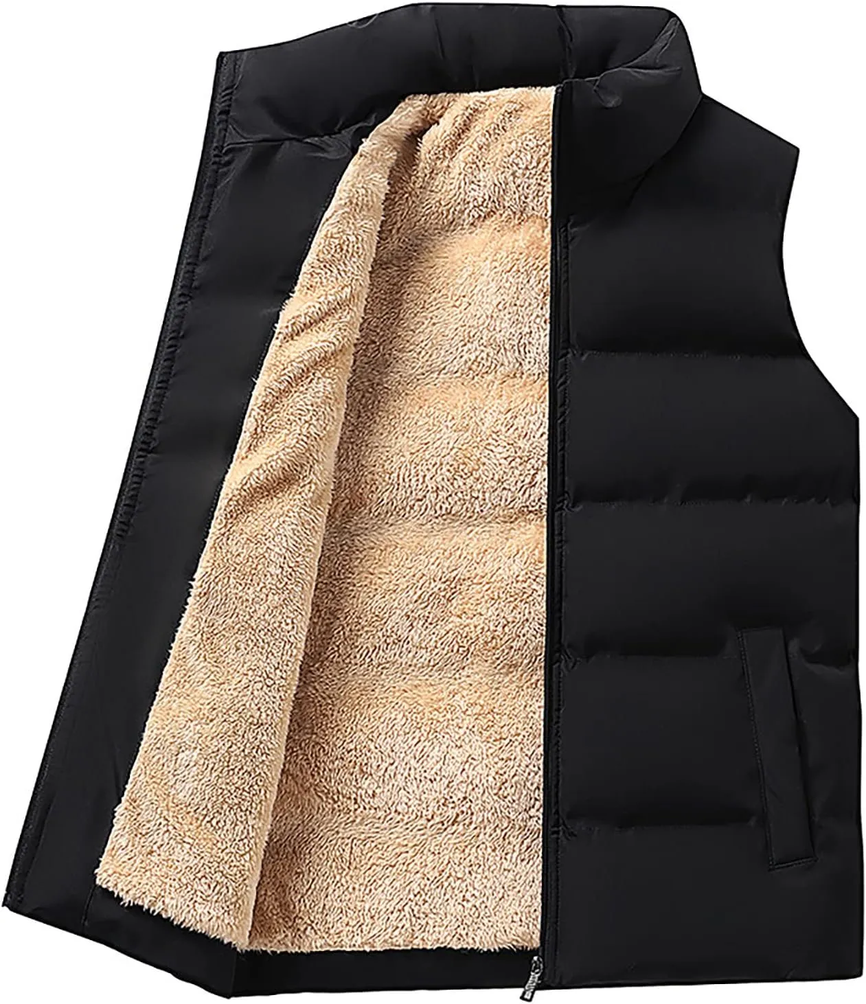 Jackets for Men Casual Winter Warm Zipper Sleeveless Vest Jacket Coat Outwear Tops Mens Fashion Jackets