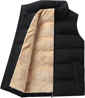 Jackets for Men Casual Winter Warm Zipper Sleeveless Vest Jacket Coat Outwear Tops Mens Fashion Jackets
