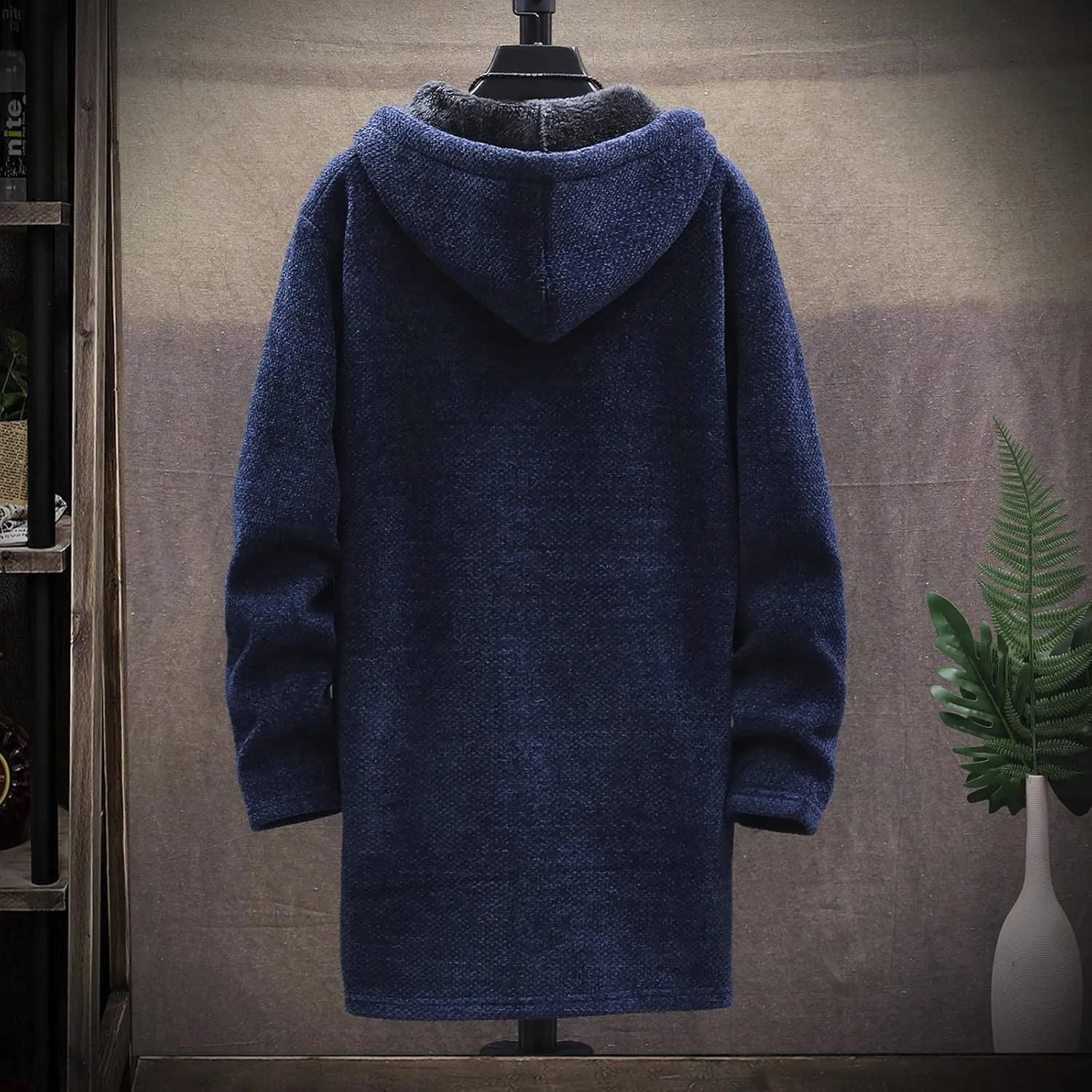 Jackets for Men Fall and Winter Men's Fashion Loose Cardigan Warm Hooded Jacket Sweater Jackets