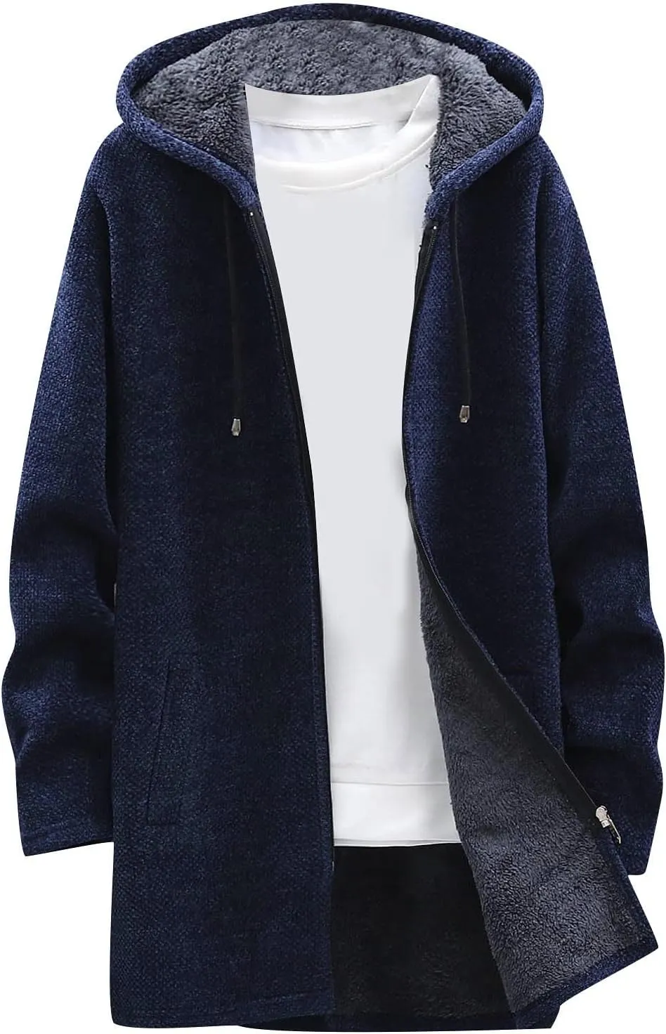 Jackets for Men Fall and Winter Men's Fashion Loose Cardigan Warm Hooded Jacket Sweater Jackets
