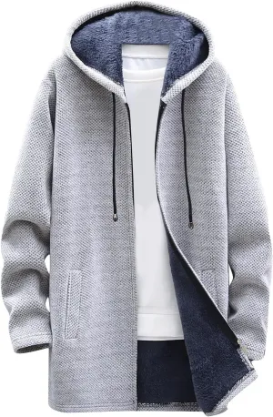 Jackets for Men Fall and Winter Men's Fashion Loose Cardigan Warm Hooded Jacket Sweater Jackets