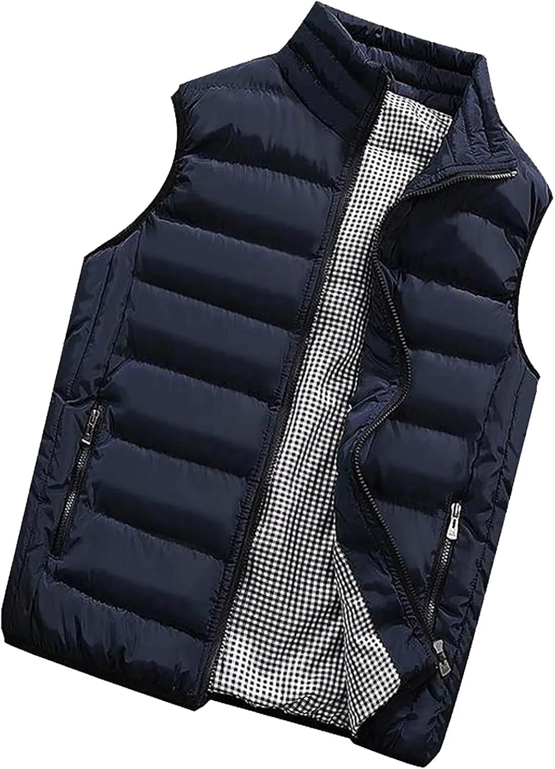 Jackets for Men Fall Winter Coat Padded Cotton Vest Warm Hooded Thick Vest Tops Jacket Jackets