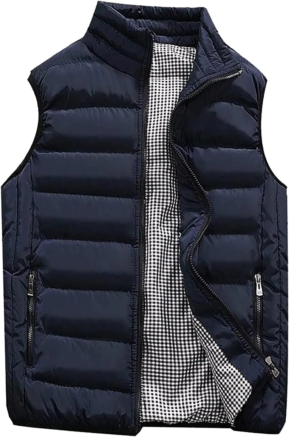 Jackets for Men Fall Winter Coat Padded Cotton Vest Warm Hooded Thick Vest Tops Jacket Jackets