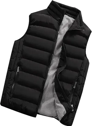 Jackets for Men Fall Winter Coats Padded Cotton Vest Warm Hooded Thick Tops Jacket Jackets