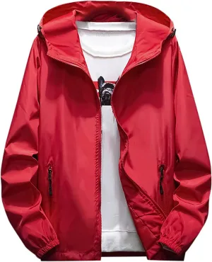 Jackets for Men Men's Fall Winter Casual Color Plus Size Hoodie Zipper Outdoor Coats Jackets