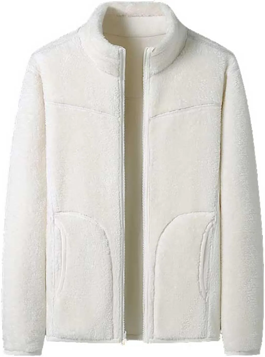 Jackets for Men/Women Fashion Mink Velvet Thickened Warm Winter Coats Open Front Full Zip Fur Stand Collar Casual Outwear