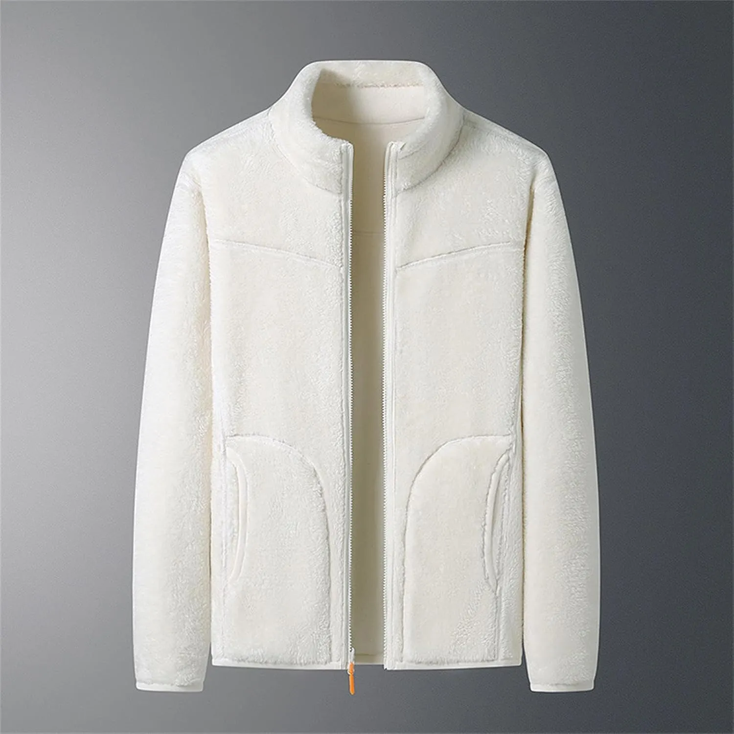 Jackets for Men/Women Fashion Mink Velvet Thickened Warm Winter Coats Open Front Full Zip Fur Stand Collar Casual Outwear