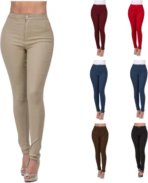 Jean Leggings for Women Tummy Control Skinny Stretch High Waisted Jeggings Butt Lifting Slim Fit Pull On Pants