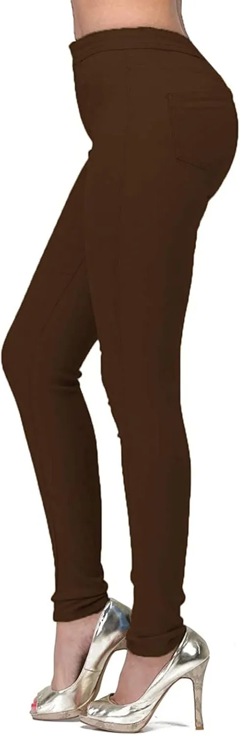 Jean Leggings for Women Tummy Control Skinny Stretch High Waisted Jeggings Butt Lifting Slim Fit Pull On Pants