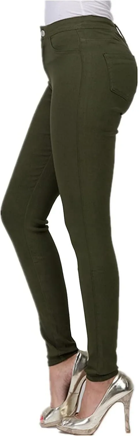 Jean Leggings for Women Tummy Control Skinny Stretch High Waisted Jeggings Butt Lifting Slim Fit Pull On Pants
