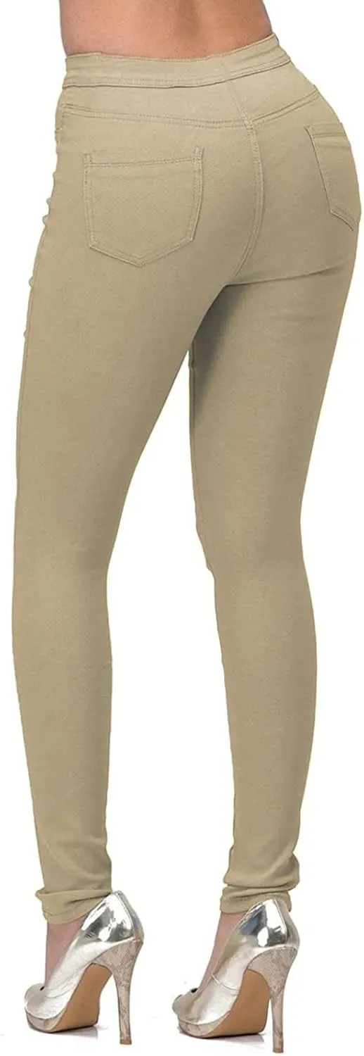 Jean Leggings for Women Tummy Control Skinny Stretch High Waisted Jeggings Butt Lifting Slim Fit Pull On Pants