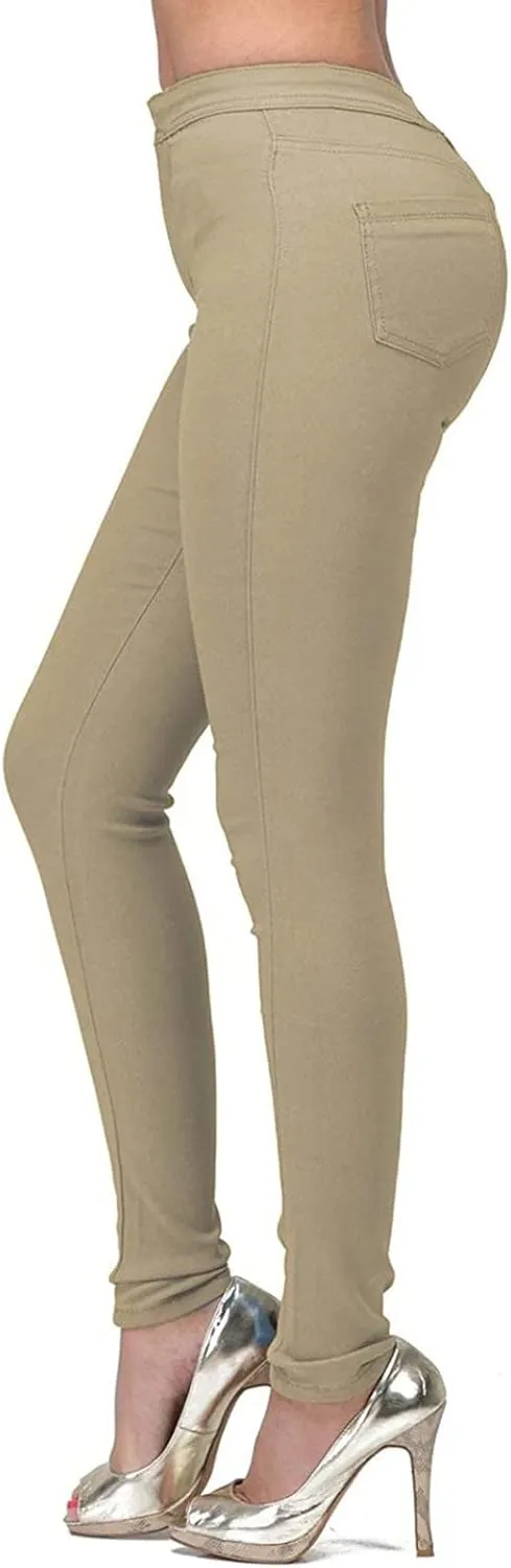 Jean Leggings for Women Tummy Control Skinny Stretch High Waisted Jeggings Butt Lifting Slim Fit Pull On Pants