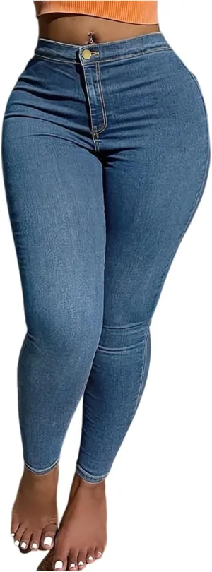Jean Leggings for Women Tummy Control Skinny Stretch High Waisted Jeggings Butt Lifting Slim Fit Pull On Pants