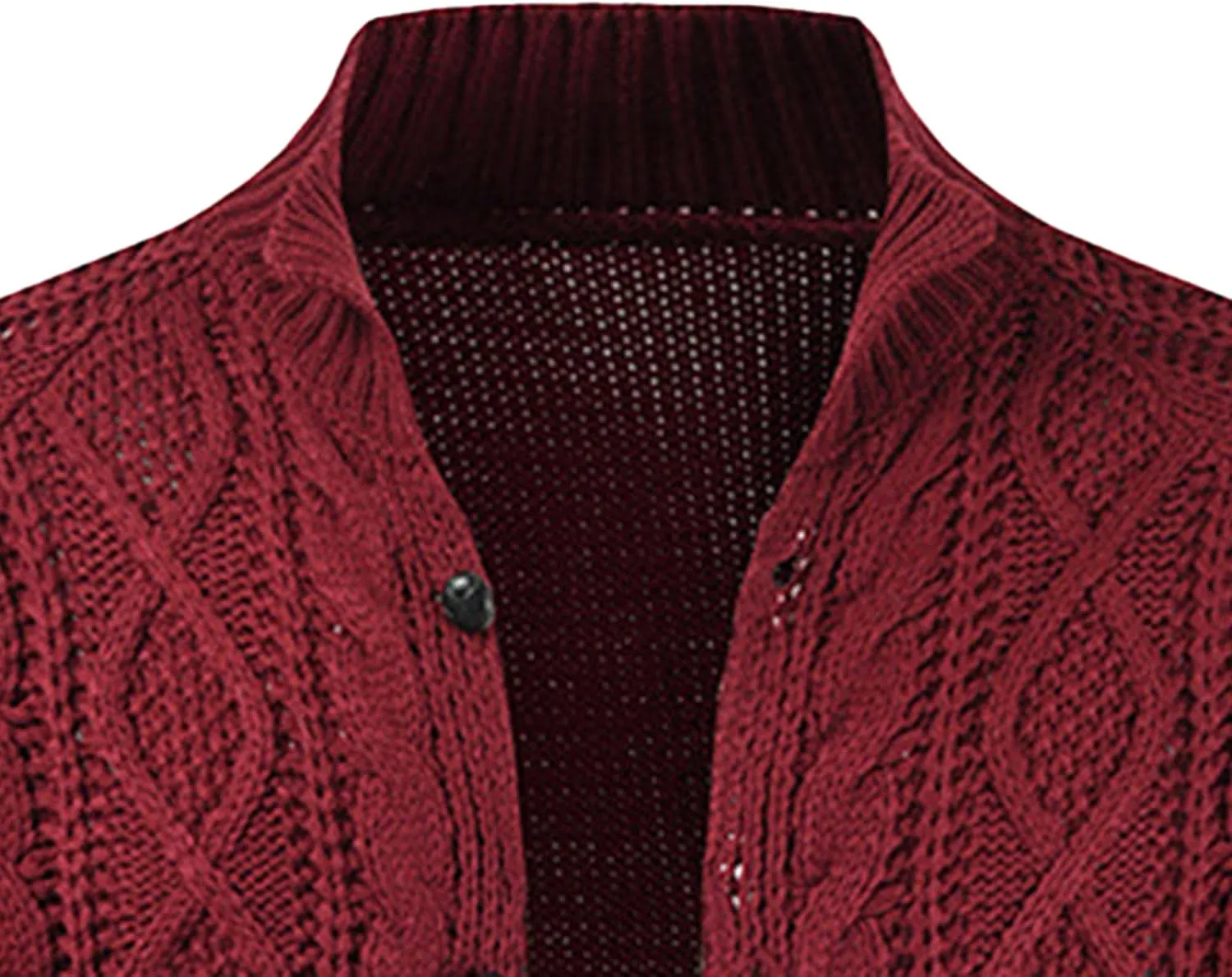 JEShifangjiusu Men'S Cardigan Sweaters Wool Blend V Neck Button Down Sweaters Casual Long Sleeve Shawl Collar Overcoat