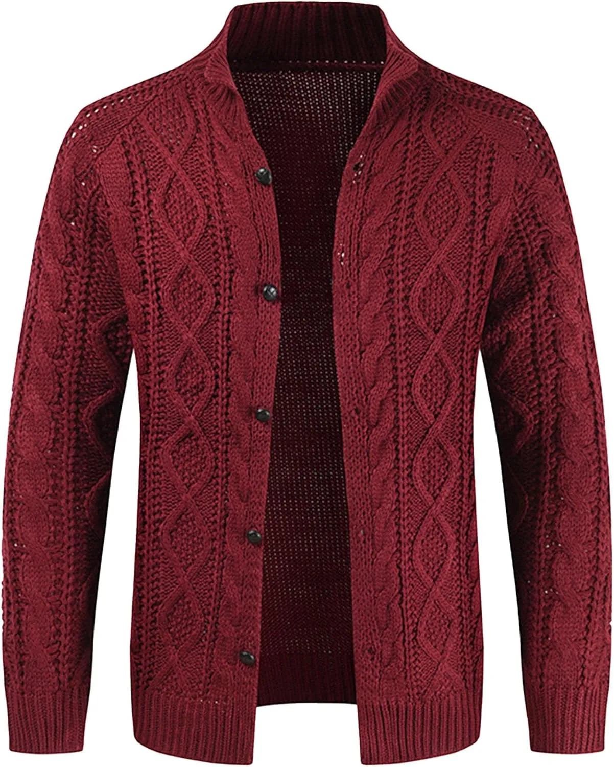 JEShifangjiusu Men'S Cardigan Sweaters Wool Blend V Neck Button Down Sweaters Casual Long Sleeve Shawl Collar Overcoat