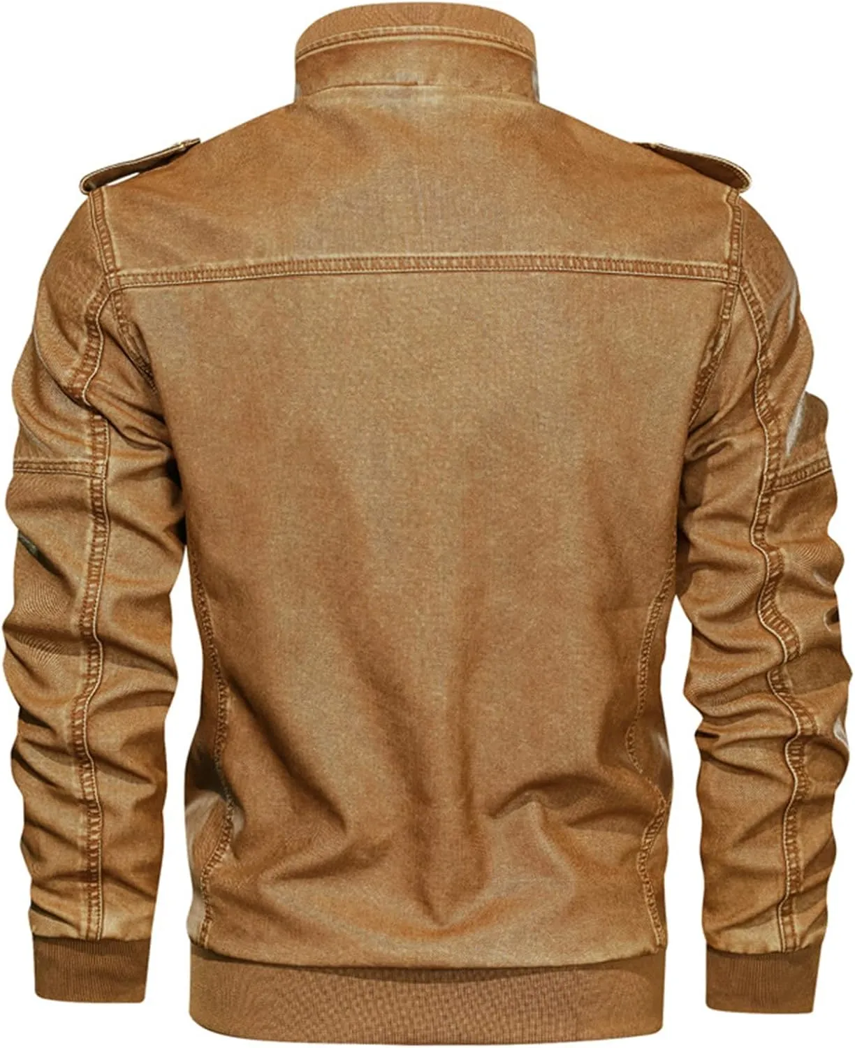 JEShifangjiusu Men'S Distressed Denim Jackets Classic Full Zipper Trucker Jean Coat Vintage Long Sleeve Jackets Outerwear
