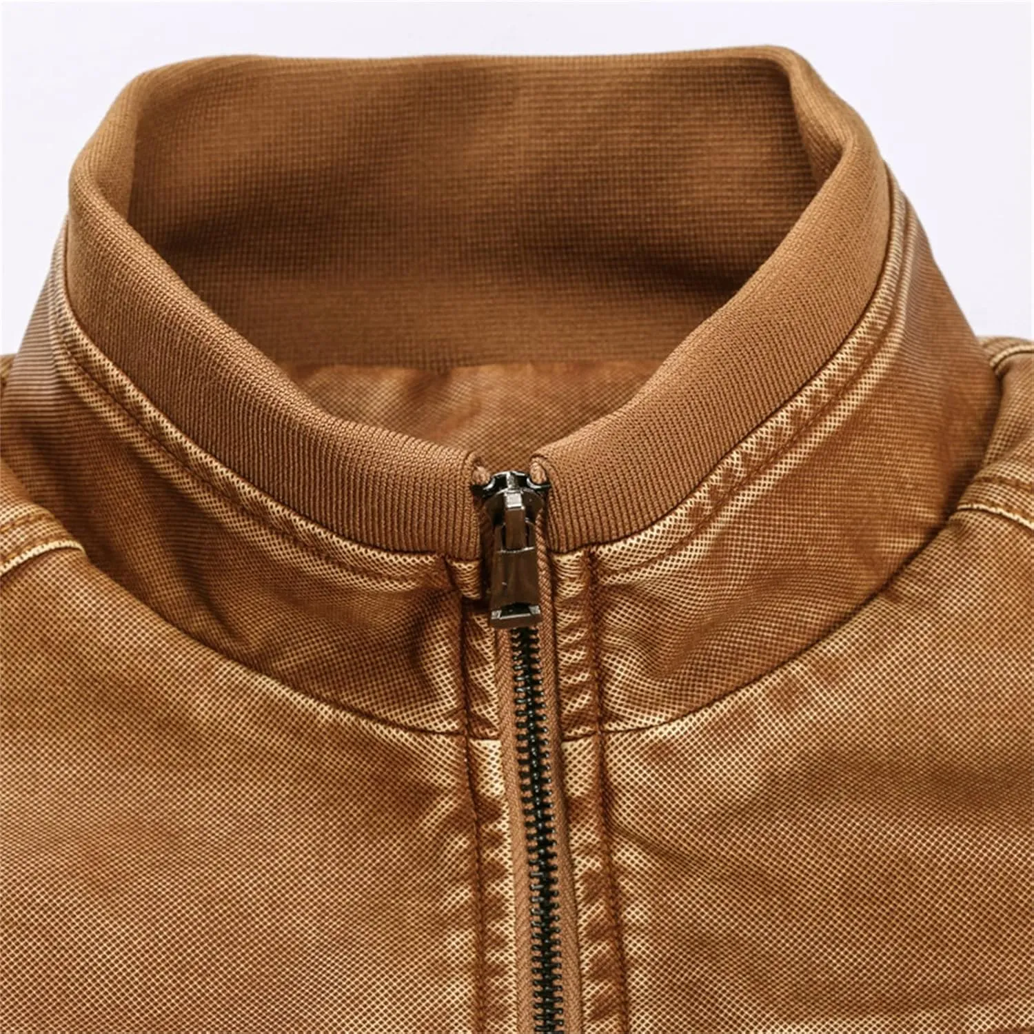 JEShifangjiusu Men'S Distressed Denim Jackets Classic Full Zipper Trucker Jean Coat Vintage Long Sleeve Jackets Outerwear