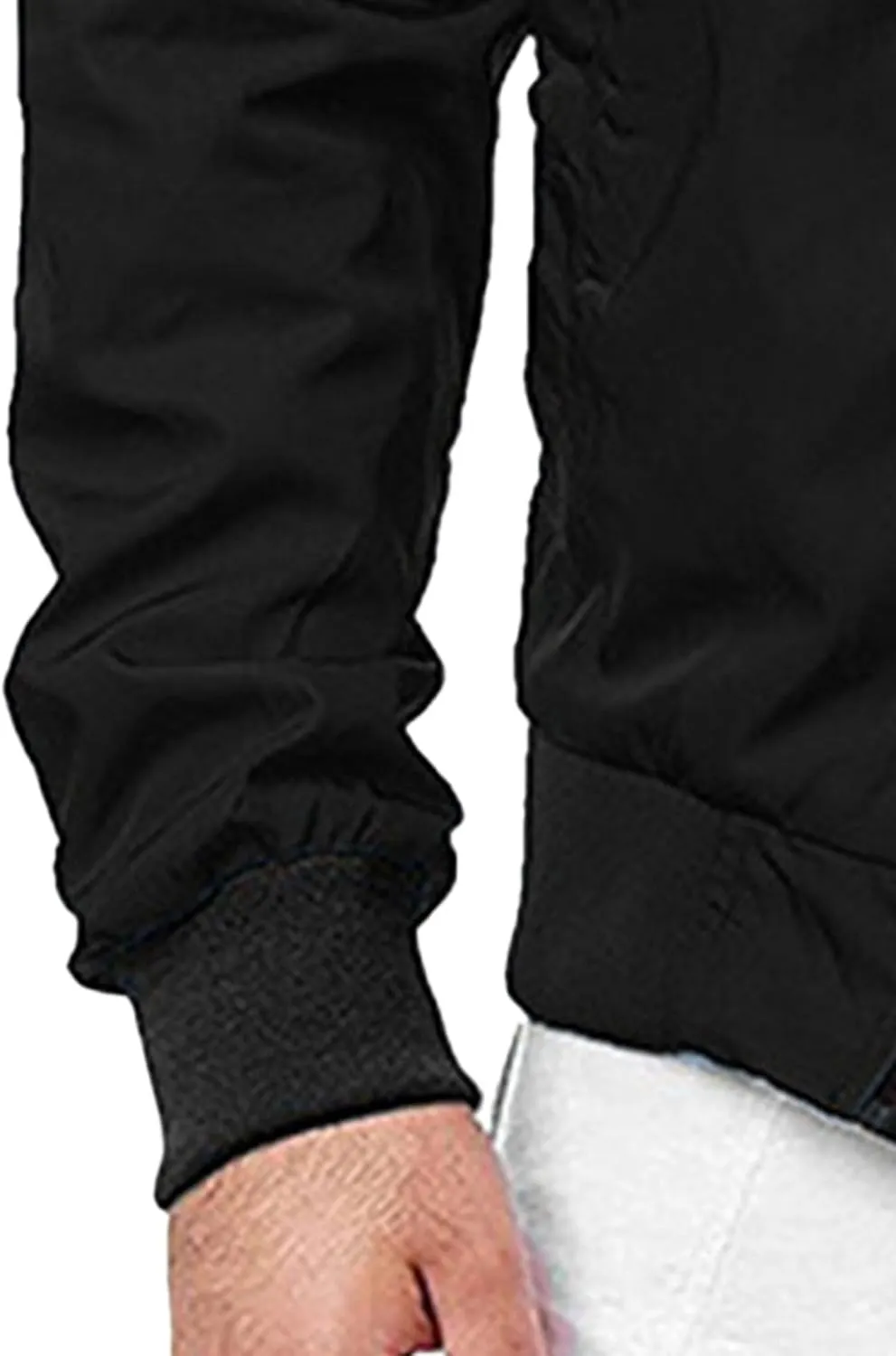 JEsilunmaMY Men's Zip Up Casual Bomber Jackets Stand Collar Lightweight Sportwear Winter Warm Padded Coats Windbreaker