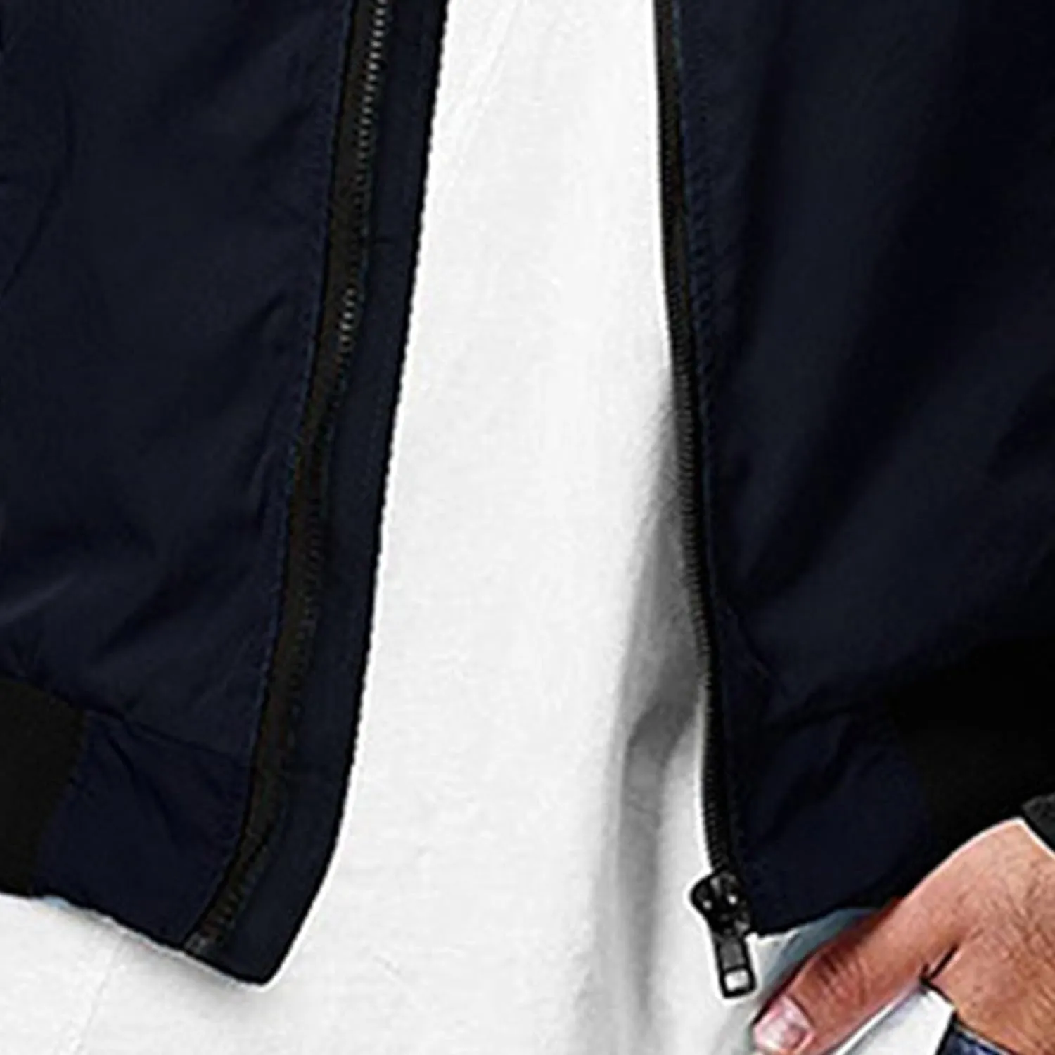 JEsilunmaMY Men's Zip Up Casual Bomber Jackets Stand Collar Lightweight Sportwear Winter Warm Padded Coats Windbreaker