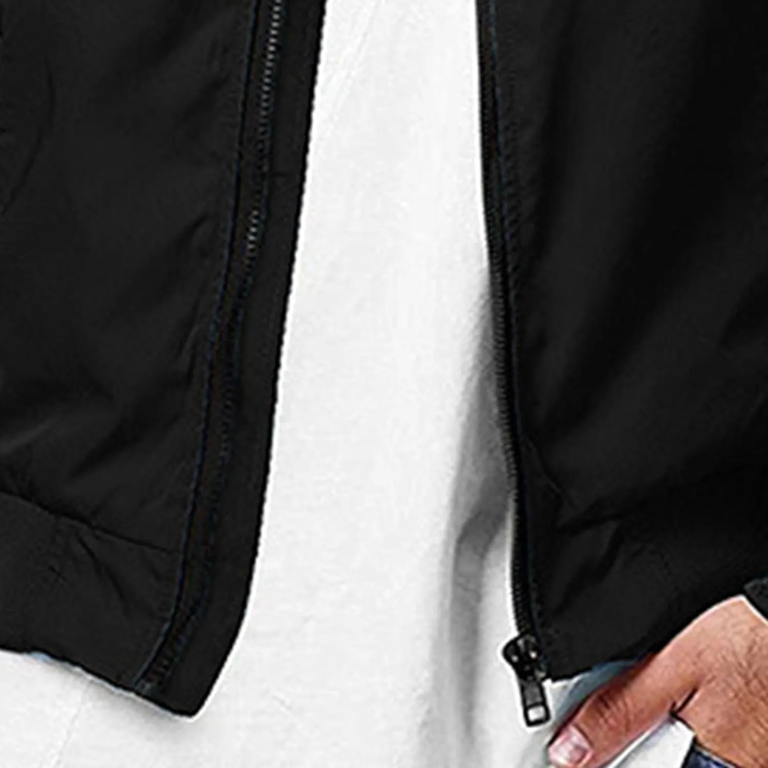 JEsilunmaMY Men's Zip Up Casual Bomber Jackets Stand Collar Lightweight Sportwear Winter Warm Padded Coats Windbreaker