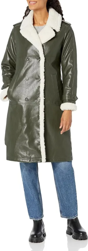 Kenneth Cole Women's Belted Notch Collar Coat